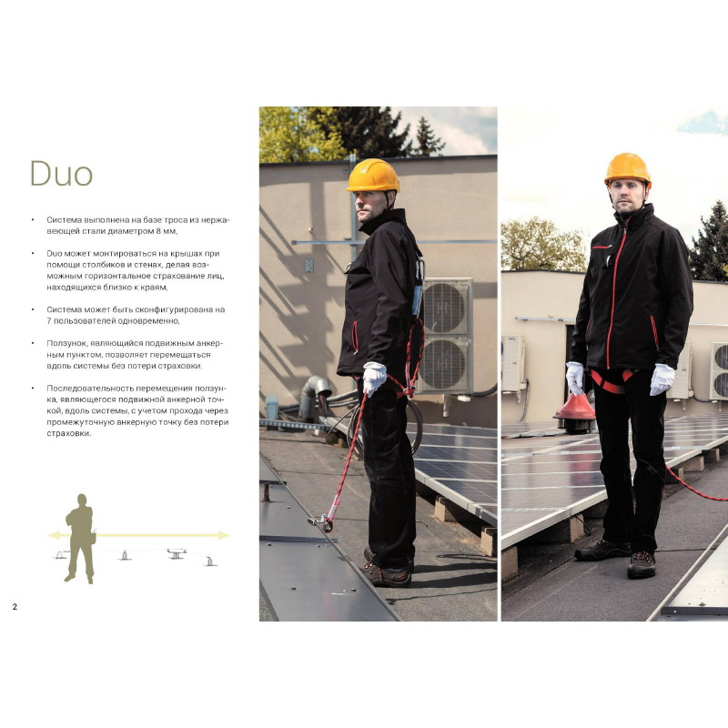 Горизонтальная стационарная анкерная линия DUO — изображение 2